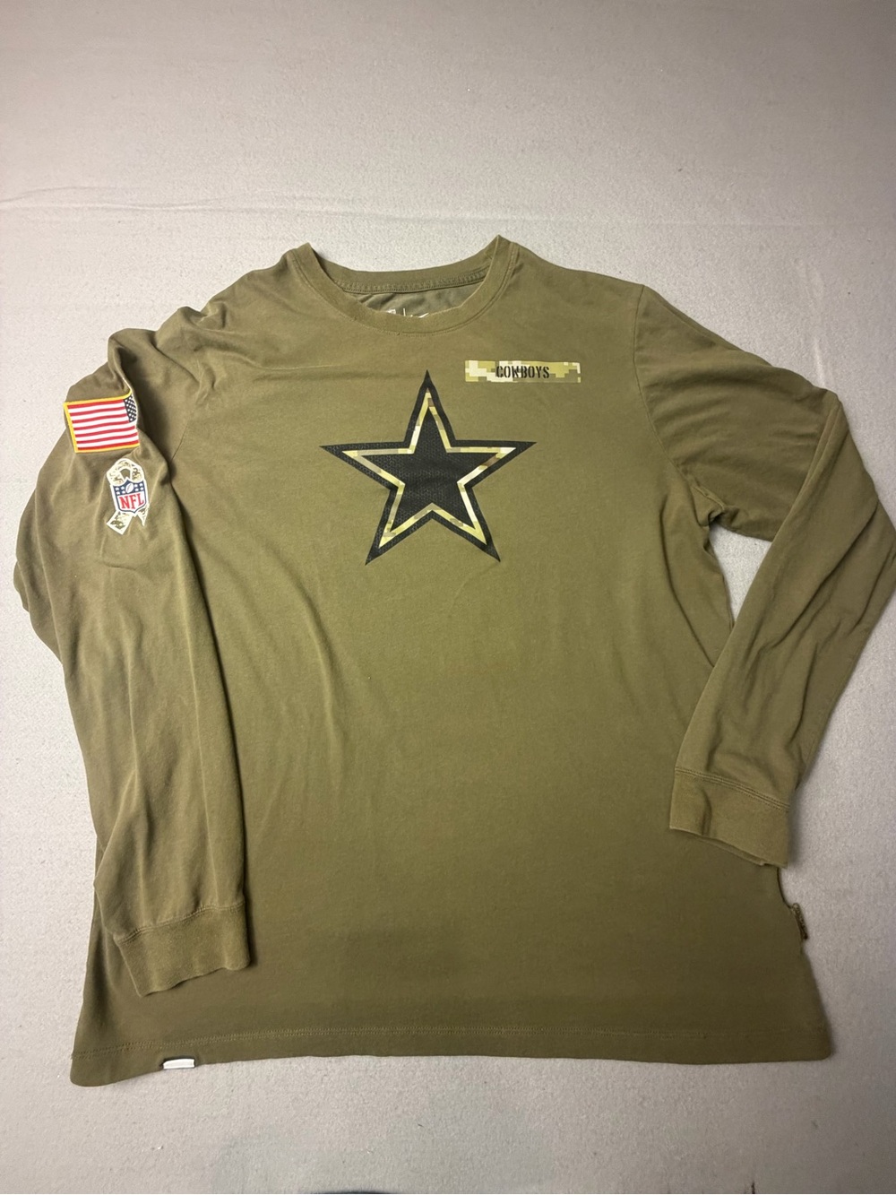 NFL Dallas Cowboys Olive Green Long Sleeve Shirt XL